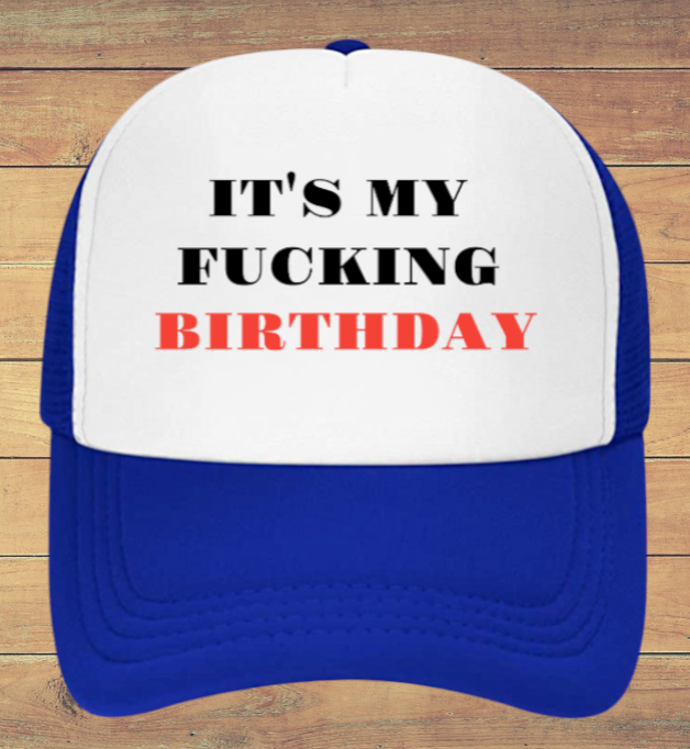Birthday Hat Adjustable Snapback Trucker Hat Outdoors Hat Birthday Gift Hat Blue