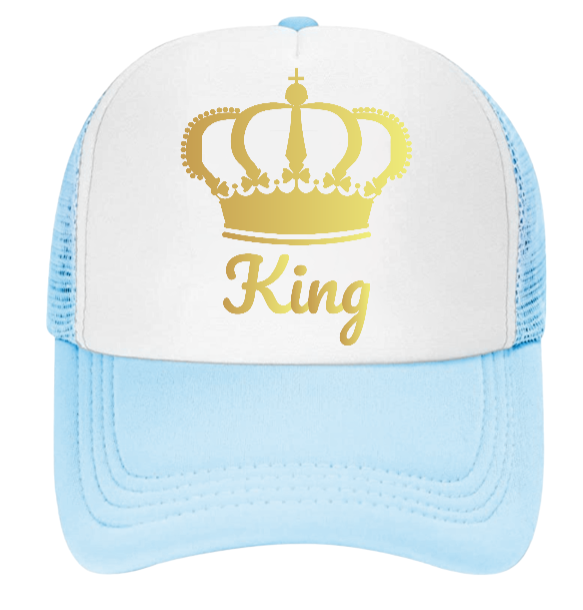 King Hat Queen Hat Adjustable Trucker Hat Couples Hat Crown Wedding Gift Love