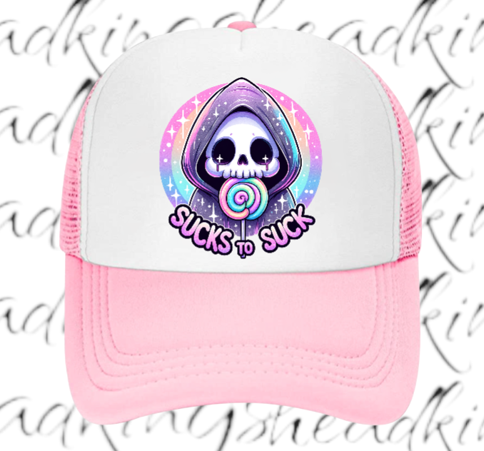 Funny Hat Adjustable Snapback Trucker Hat Sucks To Suck Hat Lollipop Hat Candy