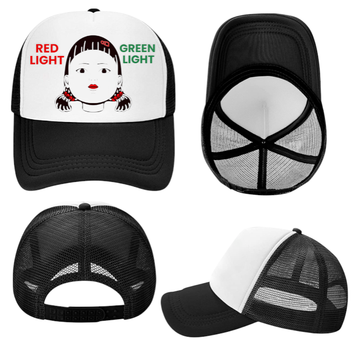 Squid Game Hat Adjustable Snapback Trucker Hat Pretty Killer Doll Red Light Hat