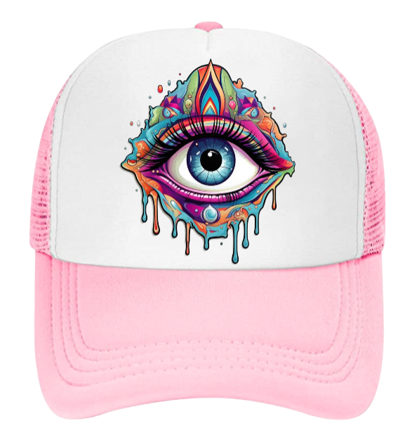 Third Eye Hat Adjustable Snapback Trucker Hat Dimensional Multicolored Third Eye