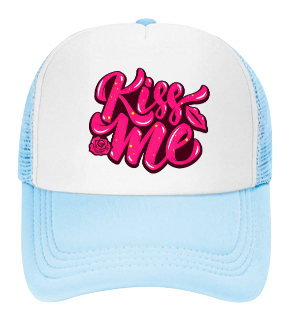 Valentines Day Hat Trucker Adjustable Hat Snapback Playful Funny Kiss Me Hat