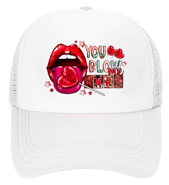 Valentines Hat Adjustable Trucker Hat Snapback Funny Lip Hat Lollipop Candy Gift