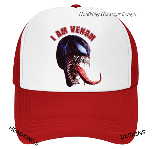 Venom Head Hat Adjustable Snapback Trucker Hat Scary Horror I Am Venom Movie Hat