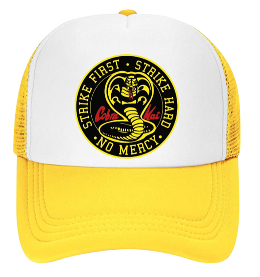 Cobra Kai Hat Adjustable Snapback trucker Hat Karate Kid Hard Core Snake Hat