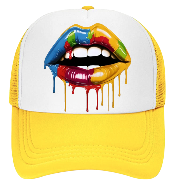 Valentines Hat Trucker Hat Adjustable Snapback Drooling Red Lips Valentines Gift