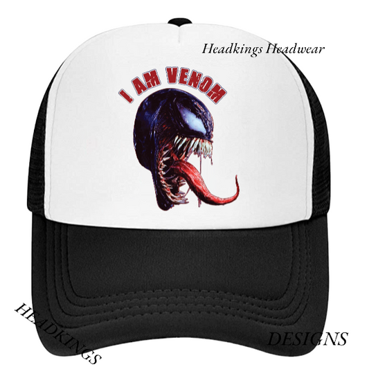 Venom Head Hat Adjustable Snapback Trucker Hat Scary Horror I Am Venom Movie Hat