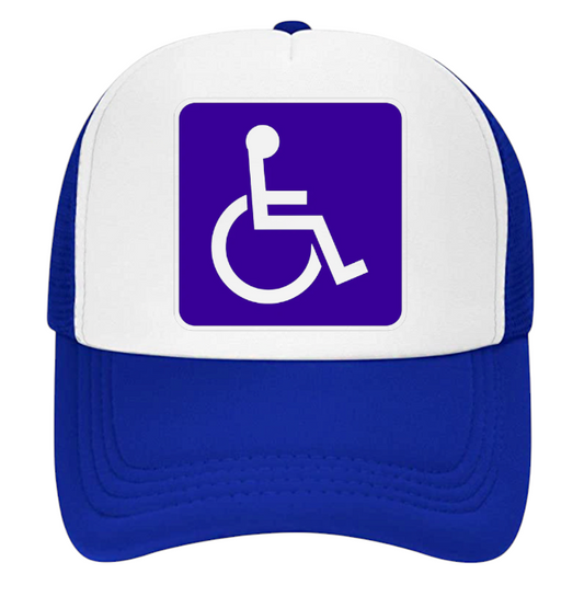 Disabled Person Hat Adjustable Trucker Hat Disability Placard Design Gift Blue