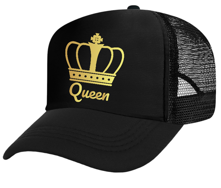 King Hat Queen Hat Adjustable Trucker Hat Couples Hat Crown Wedding Gift Love
