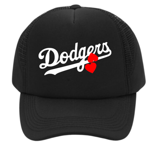 Dodgers Hat Adjustable Snapback Trucker Hat Dodgers Love Hearts Los Angeles Hat