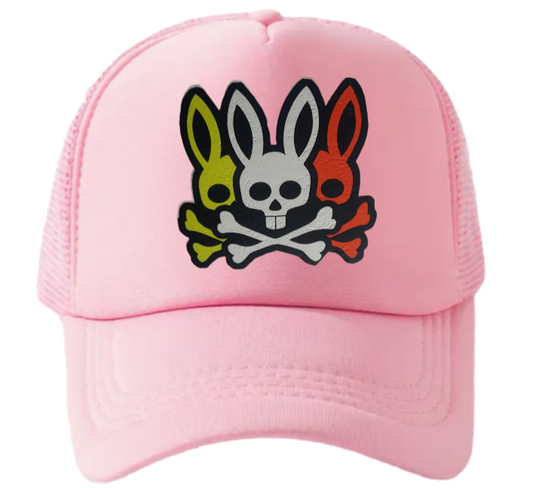 Bunny Hat Adjustable Snapback Trucker Hat Snapback Three Bunny Skulls Hat