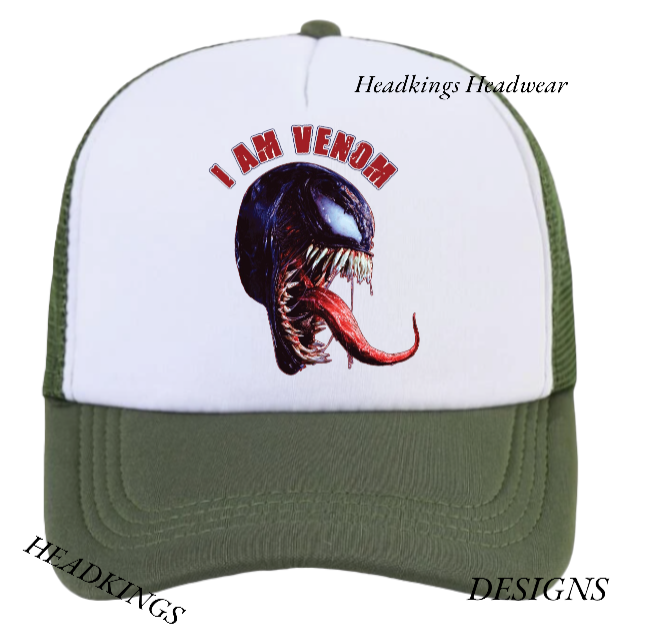 Venom Head Hat Adjustable Snapback Trucker Hat Scary Horror I Am Venom Movie Hat