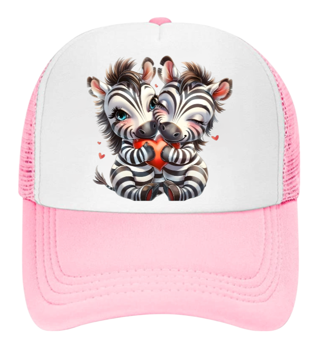 Dodgers Baseball Hat Adjustable Snapback Trucker Hat Anime Zebra Hat Love Hearts