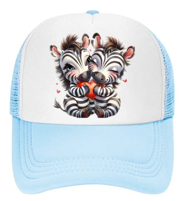 Dodgers Baseball Hat Adjustable Snapback Trucker Hat Anime Zebra Hat Love Hearts