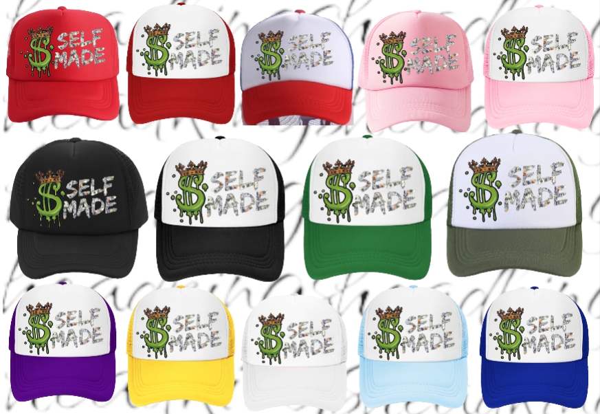 Dollar King Hat Adjustable Snapback Trucker Hat Self Made Dollar Money Hat