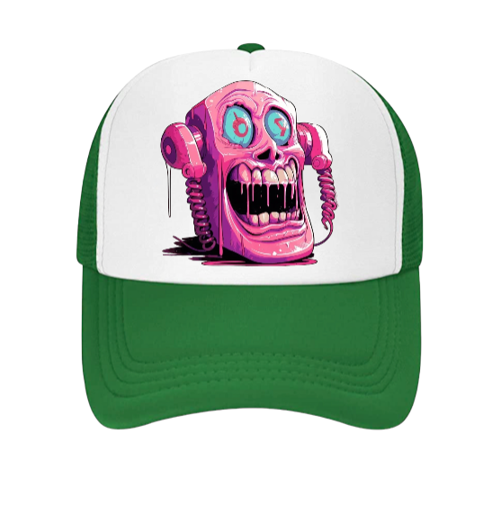 Scary Face Hat Adjustable Snapback Trucker Hat Alien Scary Screaming Phone Face