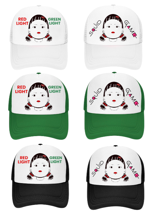 Squid Game Hat Adjustable Snapback Trucker Hat Pretty Killer Doll Red Light Hat