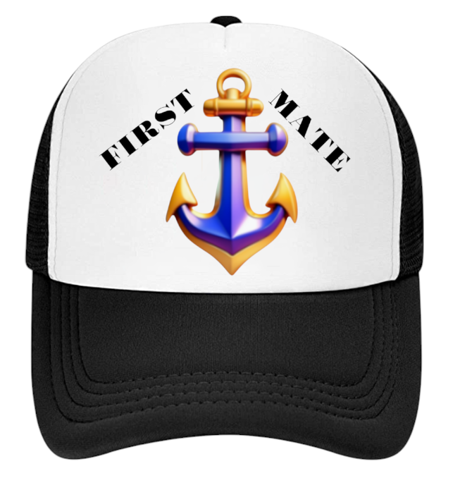 Captain Hat First Mate Hate Adjustable Snapback Trucker Hat Colorful Sea Anchor