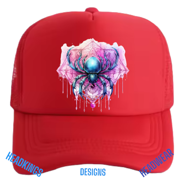 Spider Hat Adjustable Snapback Trucker Hat Spider Web Poisonous Scary Spider Hat