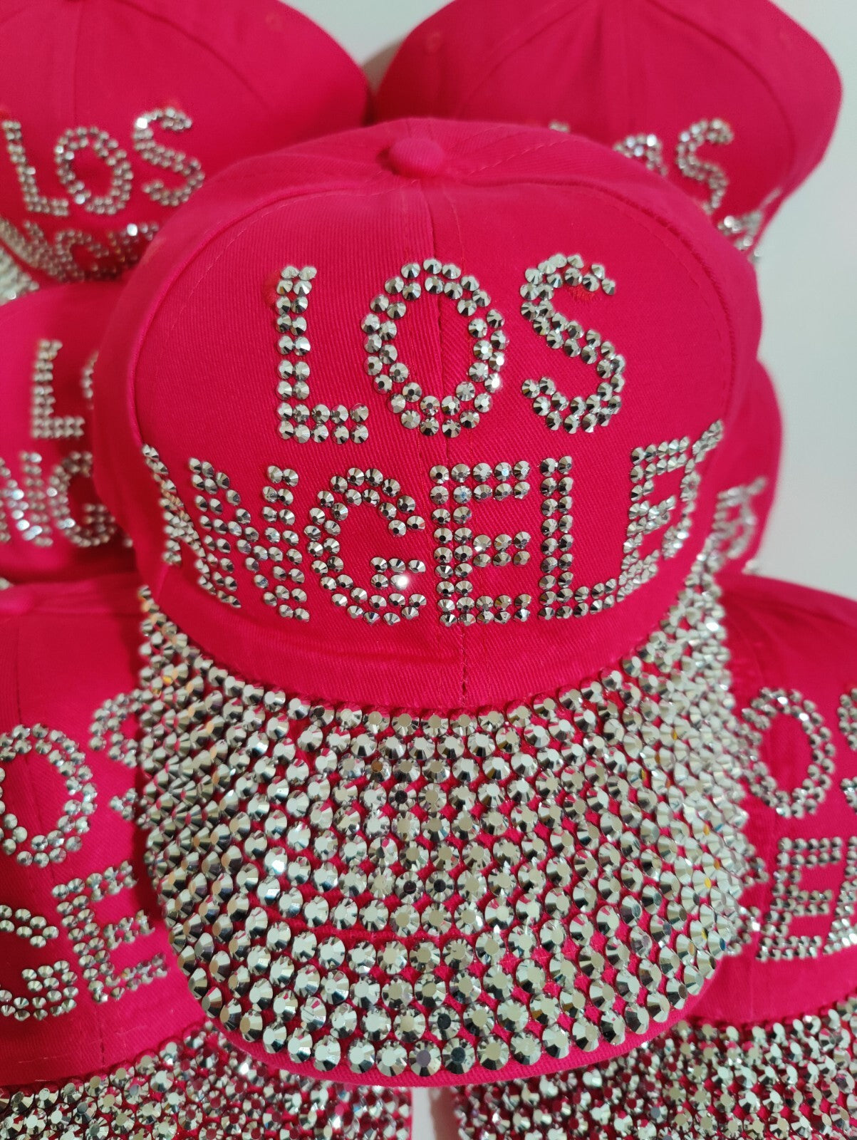 Los Angeles Hat Crystals Adjustable LA Baseball Hat with Crystals Women Hat Gift