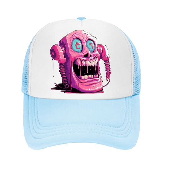 Scary Face Hat Adjustable Snapback Trucker Hat Alien Scary Screaming Phone Face