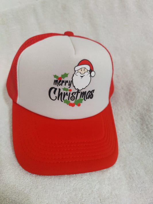Santa Hat Adjustable Snapback Trucker Hat Christmas Gift Hat Merry Christmas Hat