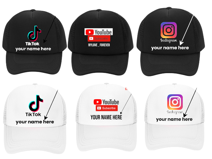 YouTube Custom Hat Subscribe Channel Social Media Followers Business Fans Gift