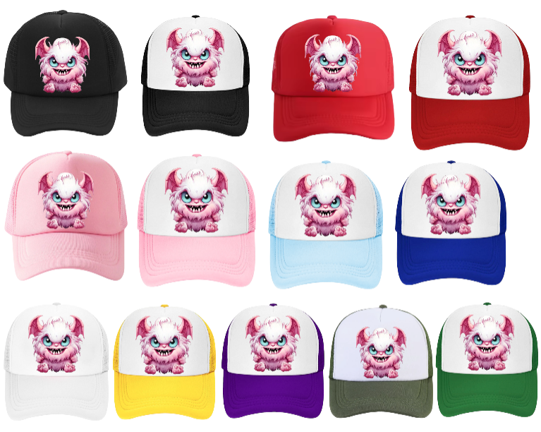 Angel Cat Hat Adjustable Snapback Trucker Hat Cute Black Cat With Wings Floral
