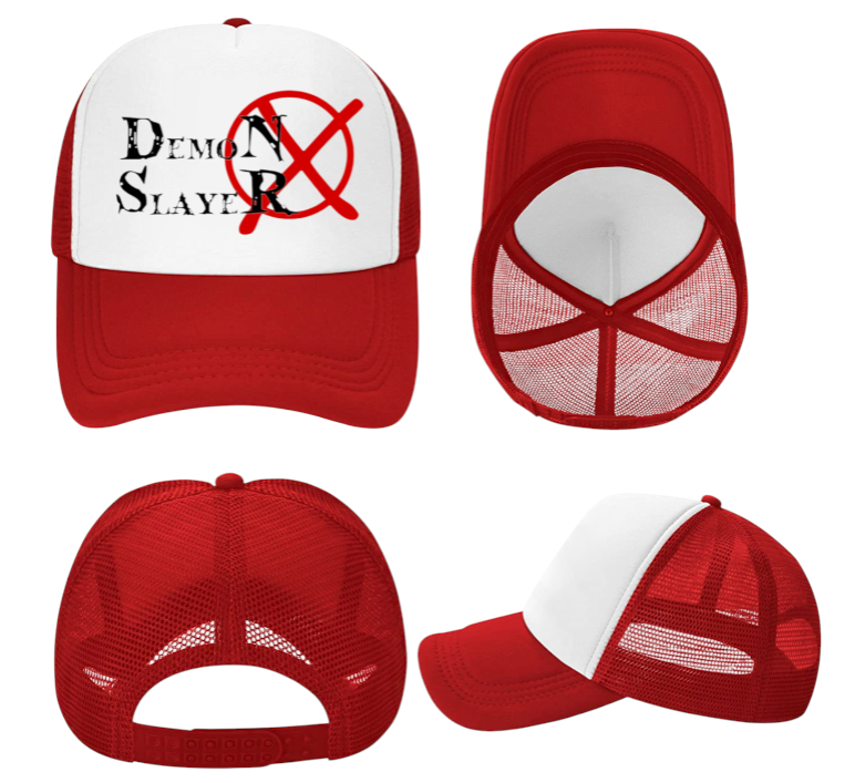 Demon Slayer Hat Adjustable Snapback Trucker Hat Anime Superhero Hat Fire Flames