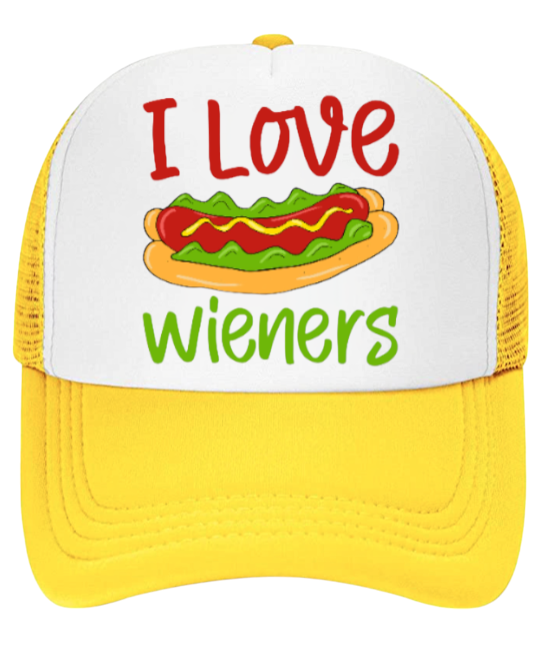 Funny Hat I Love Weiner's Hat Adjustable Snapback Trucker Hat Foodies Hat Hotdog