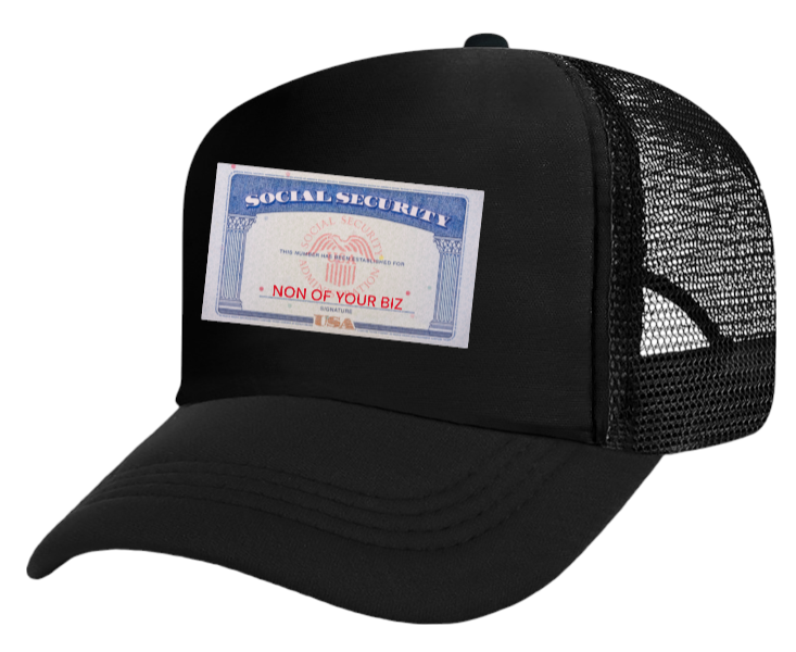 Social Security Hat Adjustable Snapback Trucker Hat Non Of Your Biz Funny Hat