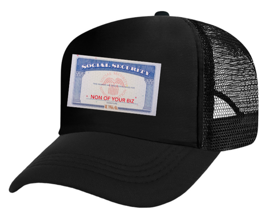 Social Security Hat Adjustable Snapback Trucker Hat Non Of Your Biz Funny Hat
