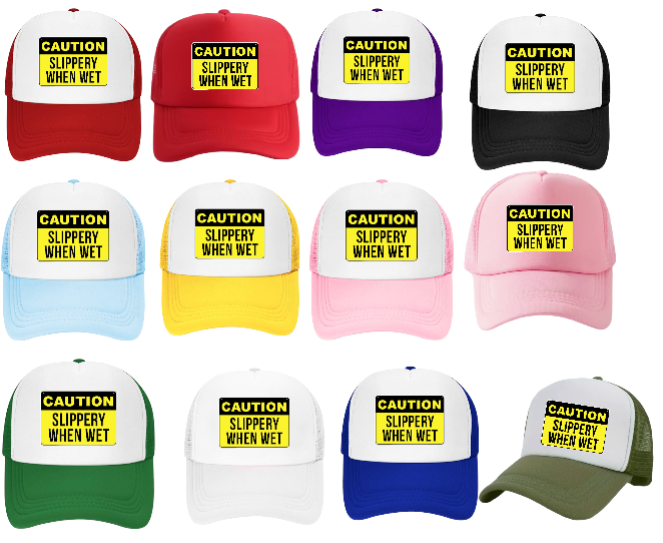 Caution Chocking Hazard Hat Adjustable Trucker Hat Playful Safety Funny Hat