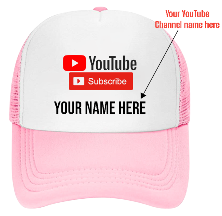 YouTube Custom Hat Subscribe Channel Social Media Followers Business Fans Gift