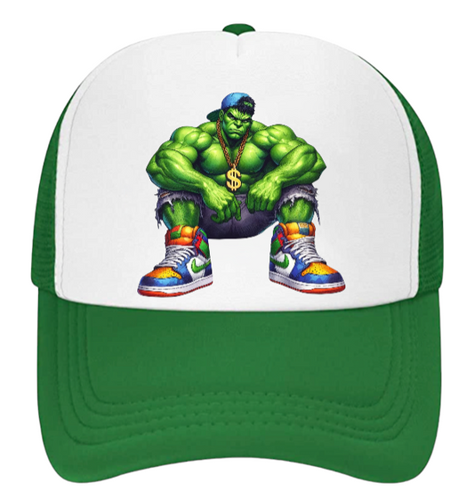 Hulk Superhero Hat Adjustable Snapback Trucker Hat Gangster Hulk Chain Gym Hat