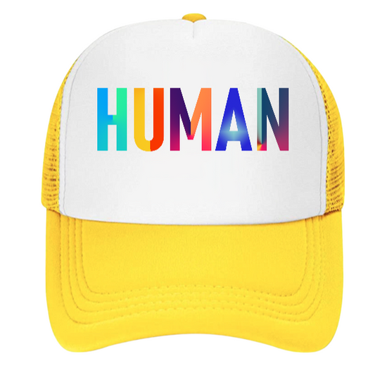 Pride LGBTQ Hat Events Trucker Hat Adjustable Snapback Hat Rainbow Colors Human