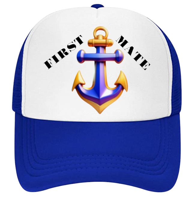 Captain Hat First Mate Hate Adjustable Snapback Trucker Hat Colorful Sea Anchor