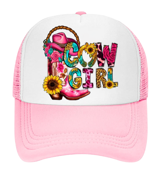 Cow Girl Baseball Hat Animal Love Trucker Hat Adjustable Snapback Courtly Girl