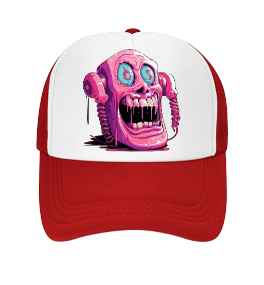 Scary Face Hat Adjustable Snapback Trucker Hat Alien Scary Screaming Phone Face