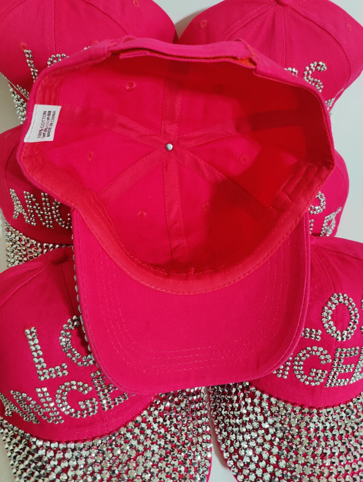 Los Angeles Hat Crystals Adjustable LA Baseball Hat with Crystals Women Hat Gift