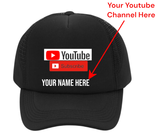 YouTube Custom Hat Subscribe Channel Social Media Followers Business Fans Gift