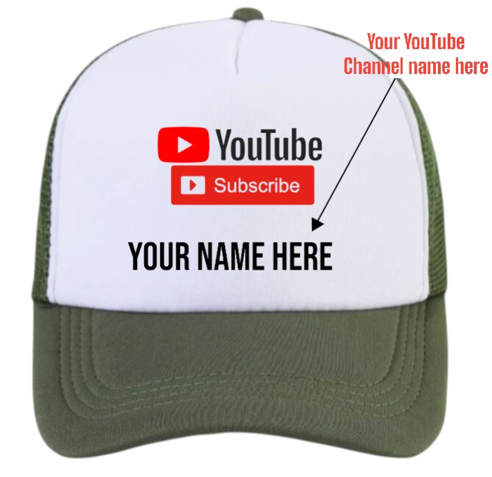 YouTube Custom Hat Subscribe Channel Social Media Followers Business Fans Gift