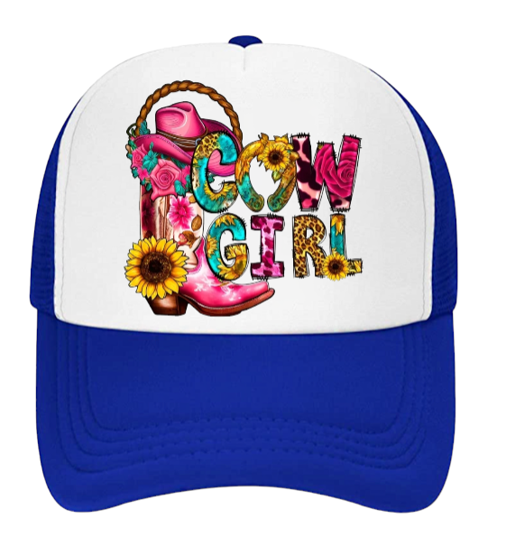 Cow Girl Baseball Hat Animal Love Trucker Hat Adjustable Snapback Courtly Girl