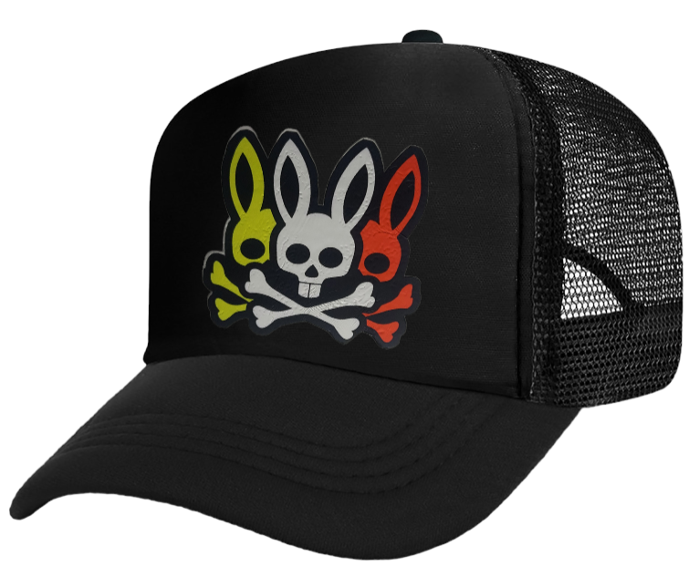Bunny Hat Adjustable Snapback Trucker Hat Snapback Three Bunny Skulls Hat
