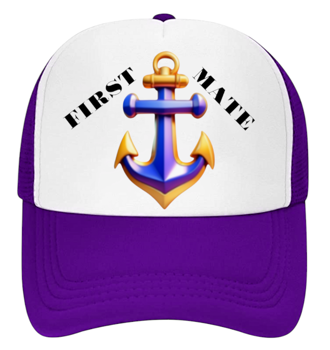 Captain Hat First Mate Hate Adjustable Snapback Trucker Hat Colorful Sea Anchor