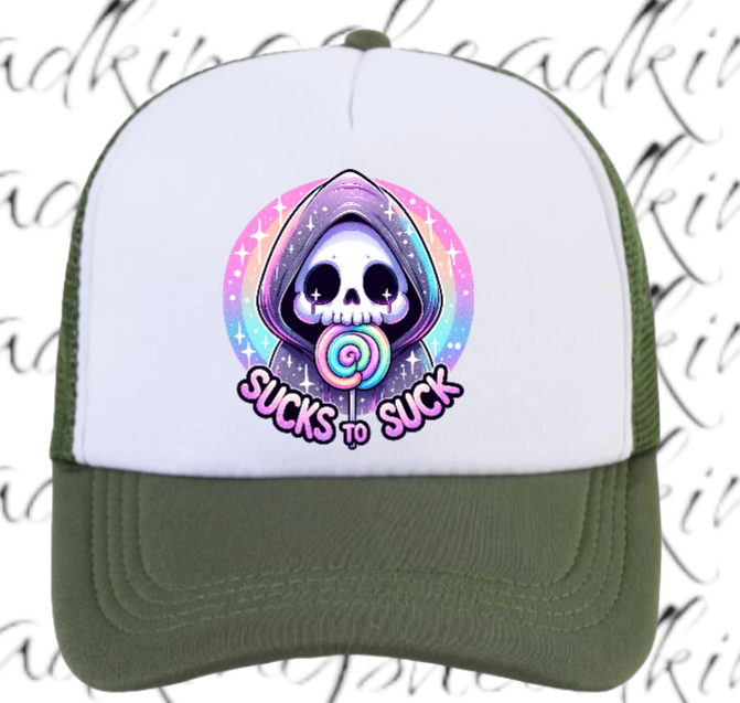 Funny Hat Adjustable Snapback Trucker Hat Sucks To Suck Hat Lollipop Hat Candy