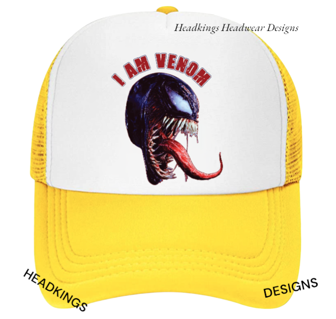Venom Head Hat Adjustable Snapback Trucker Hat Scary Horror I Am Venom Movie Hat