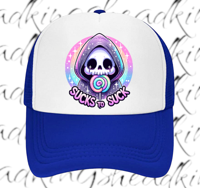 Funny Hat Adjustable Snapback Trucker Hat Sucks To Suck Hat Lollipop Hat Candy