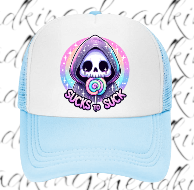 Funny Hat Adjustable Snapback Trucker Hat Sucks To Suck Hat Lollipop Hat Candy
