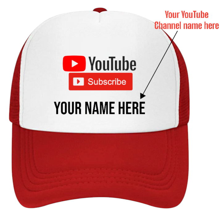 YouTube Custom Hat Subscribe Channel Social Media Followers Business Fans Gift